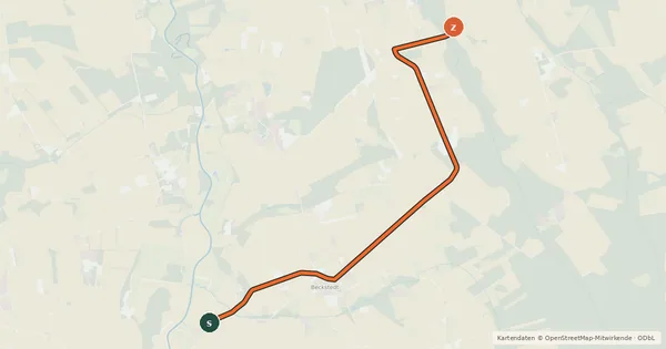 Kartenübersicht der Radroute Harpstedt (35) - Harpstedt (61)