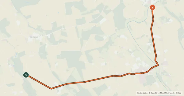 Kartenübersicht der Radroute Harpstedt (61) - Harpstedt (71)