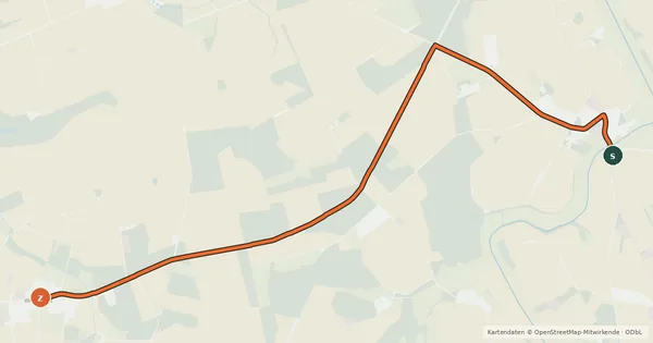 Kartenübersicht der Radroute Harpstedt (71) - Harpstedt (96)