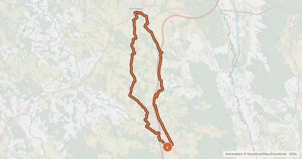 Kartenübersicht der Radroute Hartberger Radweg