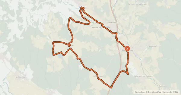 Kartenübersicht der Radroute Harter Teichradweg