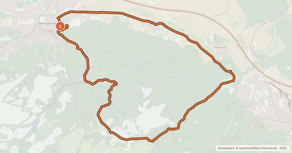 Kartenübersicht der Radroute Harz-Mix-Tour (WR 2)