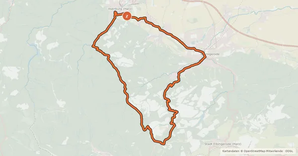 Kartenübersicht der Radroute Harz-Wald-Tour (WR 3)
