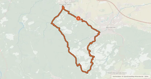 Kartenübersicht der Radroute Harz-Wald-Tour (WR 3 - alter Verlauf)