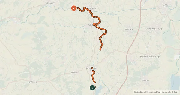 Kartenübersicht der Radroute Hasetal-Entdecker-Tour