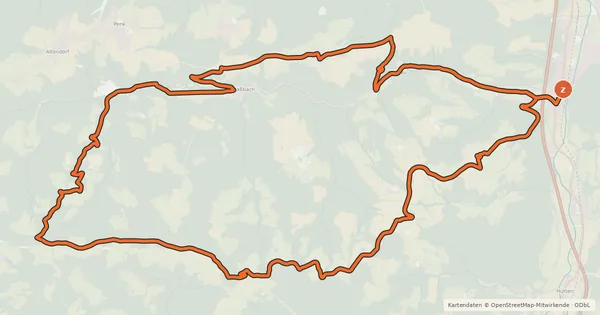 Kartenübersicht der Radroute Haßbachtal-Route (e-Bike)