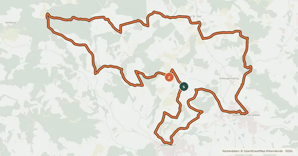 Kartenübersicht der Radroute HausruckNord IKUNA Runde