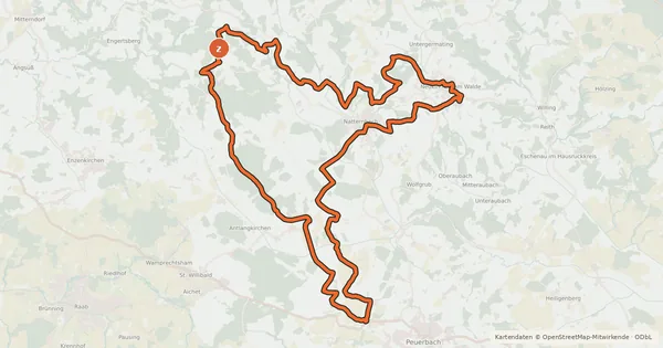 Kartenübersicht der Radroute HausruckNord Sparkassenrunde
