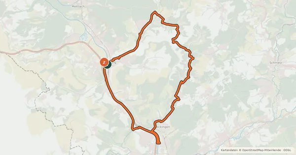 Kartenübersicht der Radroute Haustadter-Tal-Runde