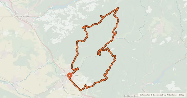 Kartenübersicht der Radroute HE1 Tour der Giganten