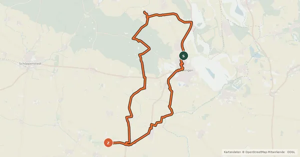 Kartenübersicht der Radroute Heeseberg Route