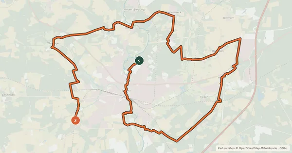 Kartenübersicht der Radroute Heide Region Radweg 1