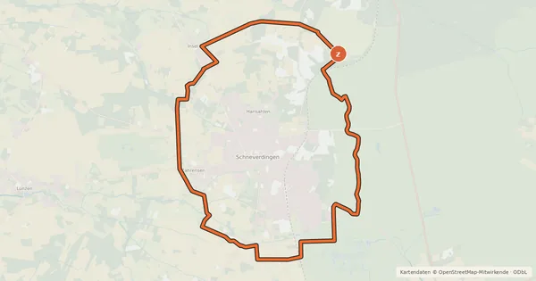 Kartenübersicht der Radroute Heide Region Radweg 14