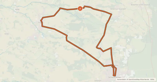 Kartenübersicht der Radroute Heide Region Radweg 15