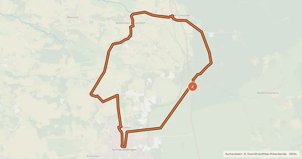 Kartenübersicht der Radroute Heide Region Radweg 16