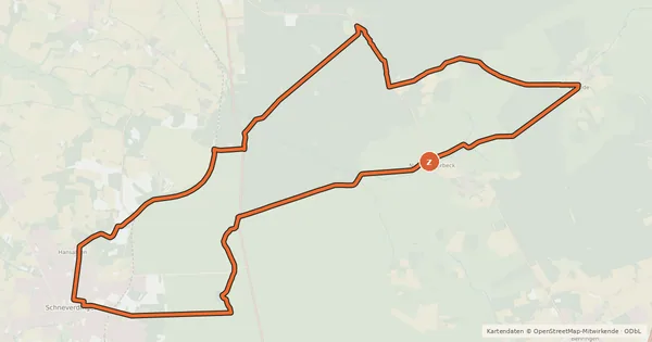 Kartenübersicht der Radroute Heide Region Radweg 17