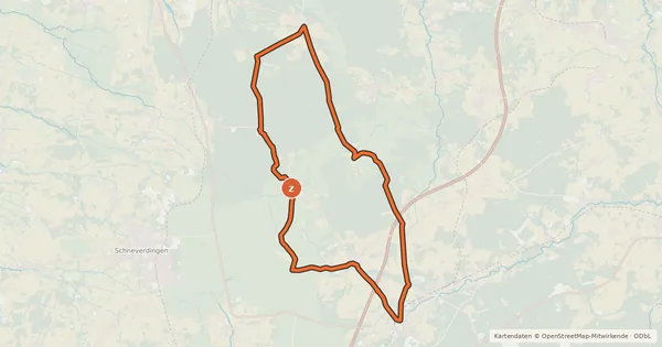 Kartenübersicht der Radroute Heide Region Radweg 19