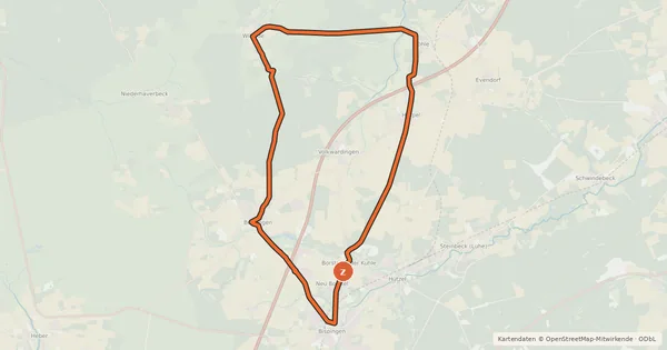 Kartenübersicht der Radroute Heide Region Radweg 21