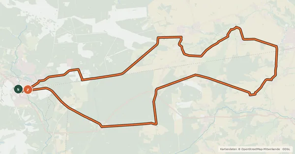 Kartenübersicht der Radroute Heide Region Radweg 25
