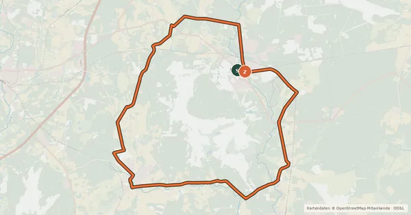 Kartenübersicht der Radroute Heide Region Radweg 28