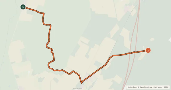 Kartenübersicht der Radroute Heide Region Radweg 2a