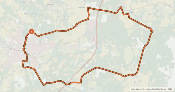 Kartenübersicht der Radroute Heide Region Radweg 3