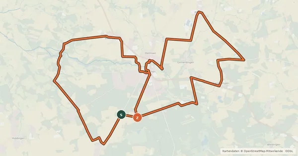 Kartenübersicht der Radroute Heide Region Radweg 7