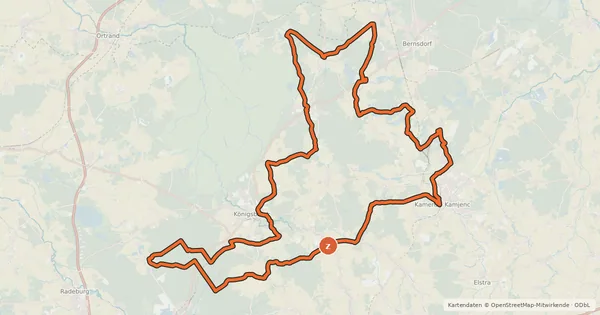 Kartenübersicht der Radroute Heide-Route