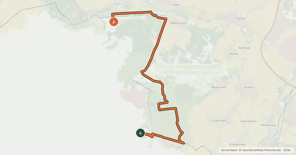 Kartenübersicht der Radroute Heidenaturpark-Route
