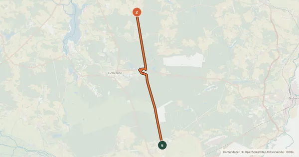 Kartenübersicht der Radroute Heideradweg