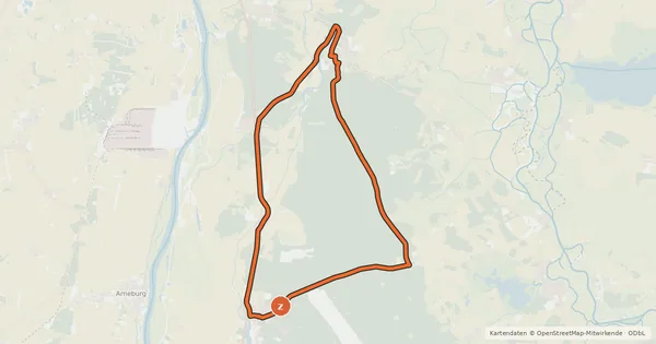 Kartenübersicht der Radroute Heideroute im Elb Havel Winkel