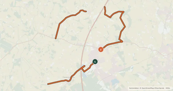 Kartenübersicht der Radroute Heidesee-Route