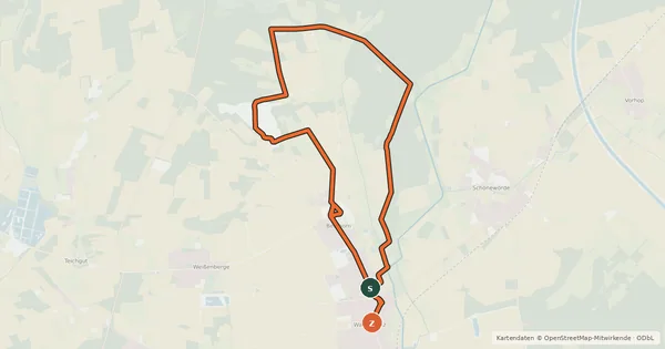 Kartenübersicht der Radroute Heidjerpfad Nord