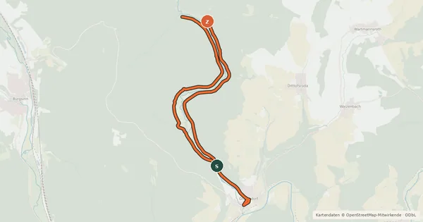 Kartenübersicht der Radroute Heiligkreuz