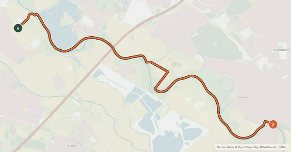 Kartenübersicht der Radroute Heinsberg (16) - Hückelhoven (99)