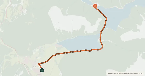 Kartenübersicht der Radroute Heiterwang - Plansee