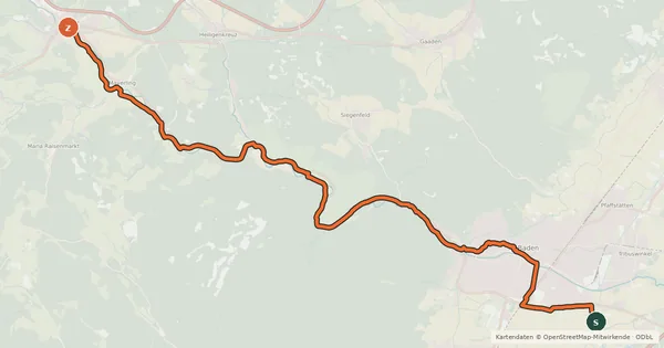 Kartenübersicht der Radroute Helenentalradweg