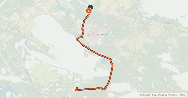 Kartenübersicht der Radroute Hermannsdorfer Radweg