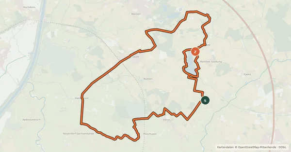 Kartenübersicht der Radroute Herrenmoor-Tour