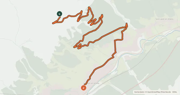 Kartenübersicht der Radroute Herrenwald - Kapall - Tour