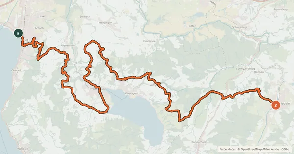 Kartenübersicht der Radroute Herzroute