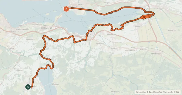 Kartenübersicht der Radroute Herzroute
