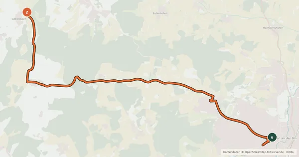 Kartenübersicht der Radroute Herzstück-Tour