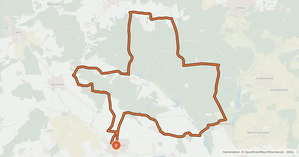 Kartenübersicht der Radroute Hesselberg Radtour 1