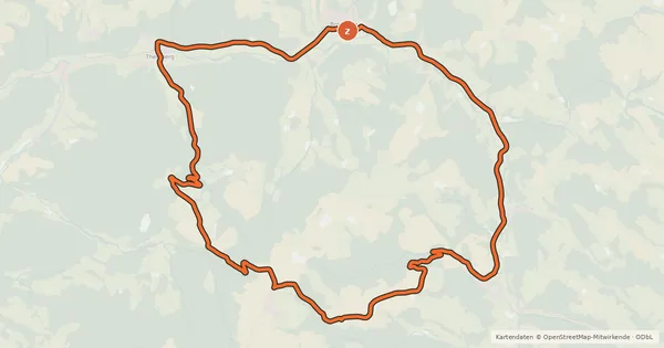 Kartenübersicht der Radroute Hexenroute