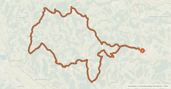 Kartenübersicht der Radroute Hexentour