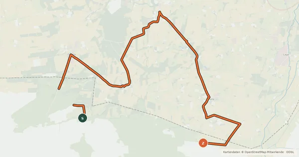 Kartenübersicht der Radroute Hezinger Grensroute