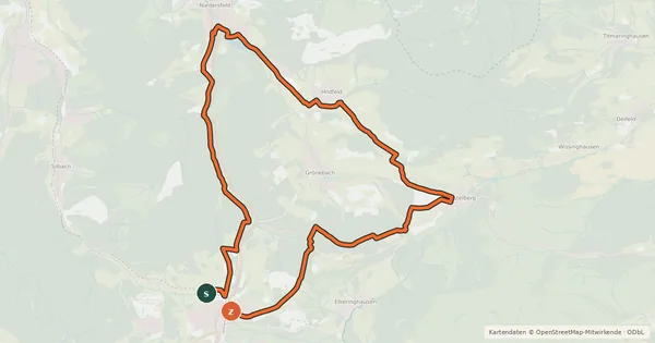 Kartenübersicht der Radroute Hillebachsee Tour