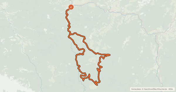 Kartenübersicht der Radroute Hintergebirgsmarathon
