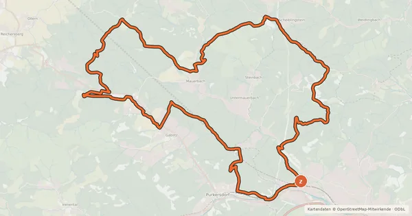 Kartenübersicht der Radroute Hirschengarten-Strecke